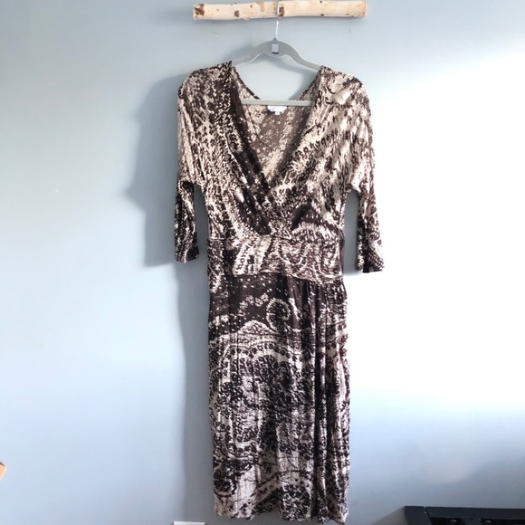 Max Mara faux wrap front lace print jersey dress - Picture 3 of 7